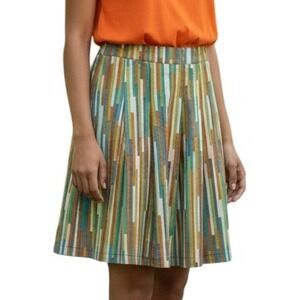 BEEBOP &‎ WALLY New York Retro A Line Multicolor Striped Cotton Skirt EUC Medium